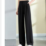 Women Casual Straight Long Pants High Waist Female Office Lady Casual Suit