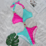 Zingj New Sexy Crystal Diamond Bikini Patchwork Women's Swimsuit Beach Vacation