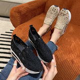 Shoes Female Summer Breathable Korean Hollow Out Gauze Small White Shoes Casual Set Heel Comfortable Platform Bottom Women's