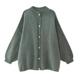Women's INS Explosion Metal Buckle Cardigan