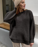 And Winter Ins Style Imitation Marince Sweater Women Lazy Style Temperament Loose Ultra-Soft Knitted Tops