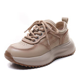 Layer Of Cowhick Old Dad Shoes Spring And Autumn New Comfortable Soft Sole Casual Shoes Round Head Single
