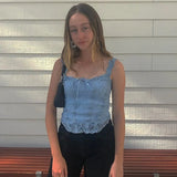Lace Tank Top Women Sleeveless Sexy Lady Elegant Cropped Shirts Lace Sleeve Front Lace Hollow up Women Top