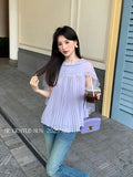 Does Not Return] Xiu Xixi 13 Lines 2025 Summer Temperament Chiffon Shirt Sleeveless Top Lady