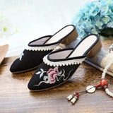 Zingj Sweet Fashion Lady Embroidered Cloth Shoes Bag Toe Slippers Wear Sandals New Summer