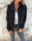 Solid-Color Jacket Women's Simple Wind Wick Hooded Coat Women's Pocket