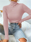 Turtleneck Ribbed Knit Sweater- Outfit