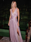 Women's Dress Evening Dress Sleeveless Fork Hot To Close The Waist Exposed