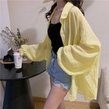 Sunscreen Shirt Long Sleeve Shirt Women Fashion Tops Outerwear Candy-colored Blouse Loose Clothes Blusa Elegant