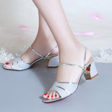 Summer New Women's Thick Heel With A Toe With Mother Wearing Gold Sand Slippers Children's