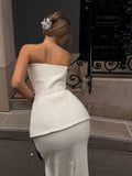 Selling Small Fragrant Style Chest Suit Dress With Open Half-Body Long Dress Temperament White Elegant Famous