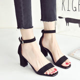 Women 2025 Summer New Square Head Thick Heel High-Heeled Sandals Women's Korean Version Of The Word Fashion