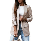 Zingj 22 Autumn Winter New New Casual Loose Super Cool Suit Collar Leather Coat