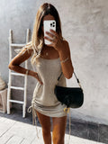 Sexy Sling Drawstring Tight Backless Dress