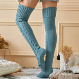 Zingj And Winter Diamond Knit Socks Over The Knee Long Pile Pile Socks Wool Socks