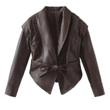Women's Explosive Retro Casual Leather Jacket Jacket - High Quality
