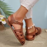 Bag Head Flat Sandals Women's New Octopus Fish Leisure Large-Size Beach Cool Drag