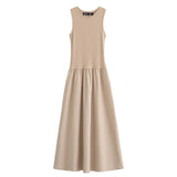 New Two-Color Splicing Sleeveless Long Vest Dress