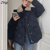 Women Loose Warm Design All-match Basic Classic Vintage Ladies Leisure Pure Simple Popular Winter Thicken Korean