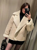 And Winter 2025 New Collar Fur One-Piece Skin Plus Velvet Warm Coat Women