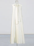 New Dress In The Summer Of 2025, Elegant Casual Round Neckless Loose Flowers Splicing Design