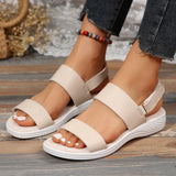 New Spring And Summer Ladies Large-Size Solid Round Head Cake Thick-Soled Women's Sandals Buckle Fish Mouth Women's