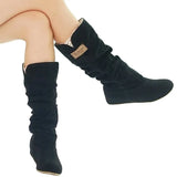 Hot Size 42 Yards 43 Yards Flat Bottom Boots Women's Autumn And Winter New Lace Lace Women Boots