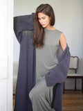 2025 New Long Covered Women's Haired Knitted Sweater Cardigan Premium Shawl