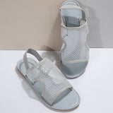 Mesh Breathable Flat-Soled Sandals Women's New Loose Belt Flat Beach Cool Drag