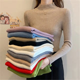 Women Pullovers Sweater Autumn Winter Turtleneck Knitted Sweater Women Long Sleeve Tops Short Slim Sweaters Girls Clothes
