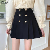 Skirts Women Mini Solid Preppy Simple All-match Button Casual High Waist Trendy Korean Style New Arrival Vintage