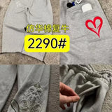 New Popular Fake Two Wide-Legged Trousers Poker Embroidered 2290 Series