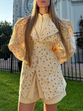 New Broken Flowers Spliced Suit Jacket Women's Cushions Shoulders Show Relaxed And Comfortable Party Commuting