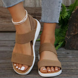 Sandals Women 2025 New Spring And Summer Slope Heel Fish Mouth Shoes Tight Large-Size Sandals Sandals