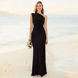 New Women's Round-Neck Sleeveless Pure Temperament Fashion Dress Collar Dress Dress