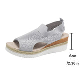 And Summer New Flying Fish Mouth Sandals Women's Net Cloth Breathable Slopes Sandals Large Hot Beach