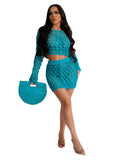 Zingj New Women's Casual Knit Hollow-Out Sequin Beach Skirt Two