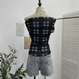 Lattice One-Word T-Shirt T-Shirt Irregularly Printed Sleeveless Top