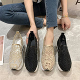 Shoes Female Summer Breathable Korean Hollow Out Gauze Small White Shoes Casual Set Heel Comfortable Platform Bottom Women's