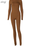 Fashion Casual Black Workout Bodycon Jumpsuits Women Rompers Long Sleeve Sporty One Piece Active Wear Jumpsuit