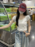 Zingj Short-Sleeved T-Shirt Women's Wear 2024 New Thin Temperament Summer Leisure Versatile Students Short