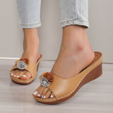 Flowers With Thick Background Slippery Slippers Women 24 Summer New External Slope And Pure Color Cold
