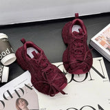 Drill Full Of Stars Old Dad Shoes 2025 Spring And Autumn New Thick Bottom Height Full Of Diamonds In The Tide Of Net Red Casual