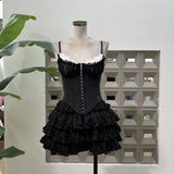 Fish Bone Slings + Cake Girls Anti-Walking Half Skirt + Knitted Waist V-Neck Cardigan 3