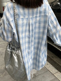 Plaid Shirt Coat Women Spring And Autumn New Small Lazy Temperament Sunscreen Shirt Cotton Top
