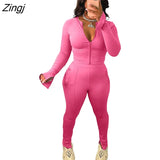 Autumn Tracksuit Women Two Piece Set Jacket Coat And Long Pants Split Out Skinny Sportsuit Clothes For Women