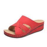 Cool Slippers Women's Slope And Fish Mouth Thick Soles Of The Large Code 35-43 Shoes Hollow Thick-Soled Sandals High
