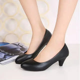 Autumn New High-Skinned Women's Singles Light Mouth Round Head To Help Thick Heel Large Working