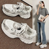 Old Dad Shoes Women 2025 Spring And Summer New Mesh Breathable Thick Background Anti-Slip Light Student Running
