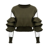 New Air Layer Splicing Mesh Fluoroscopy Fluorosphery Threaded Cuff Under The Short Dress Female